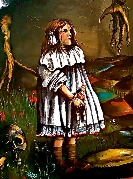 Baba Yaga — Acrylic on re-purposed canvas