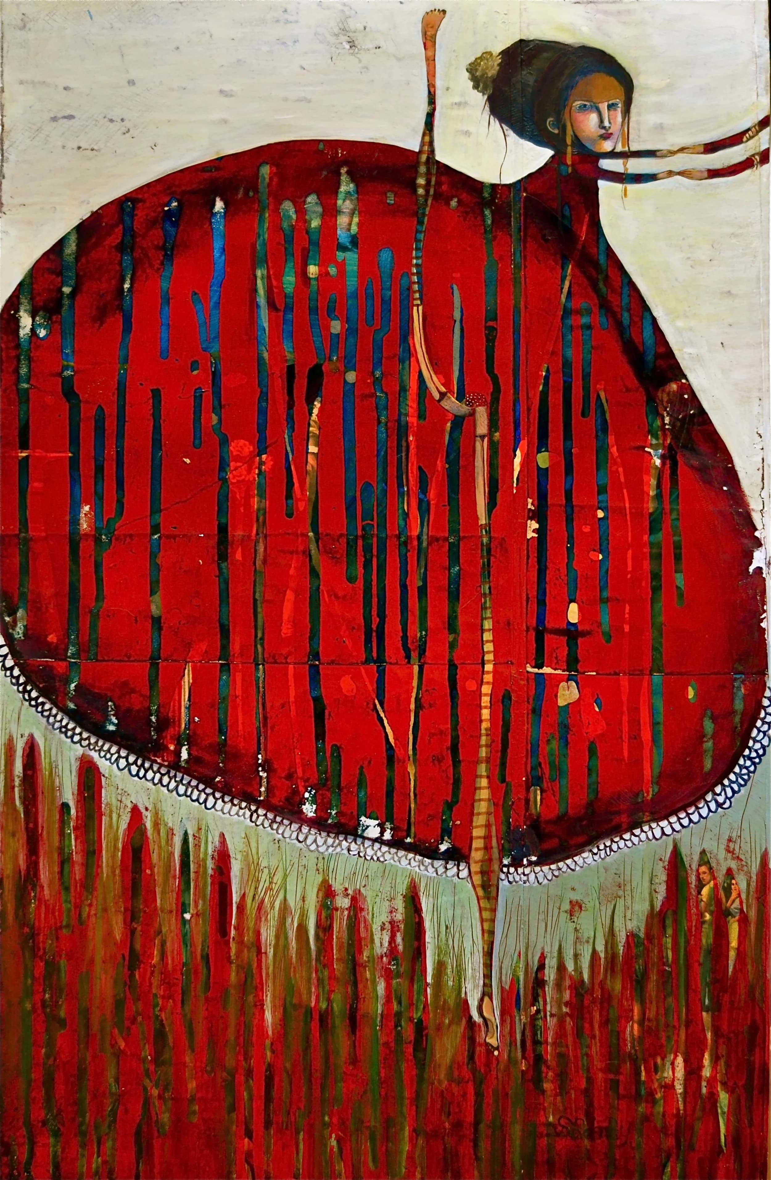 Christmas Ball — Acrylic, spray paint on wood panel