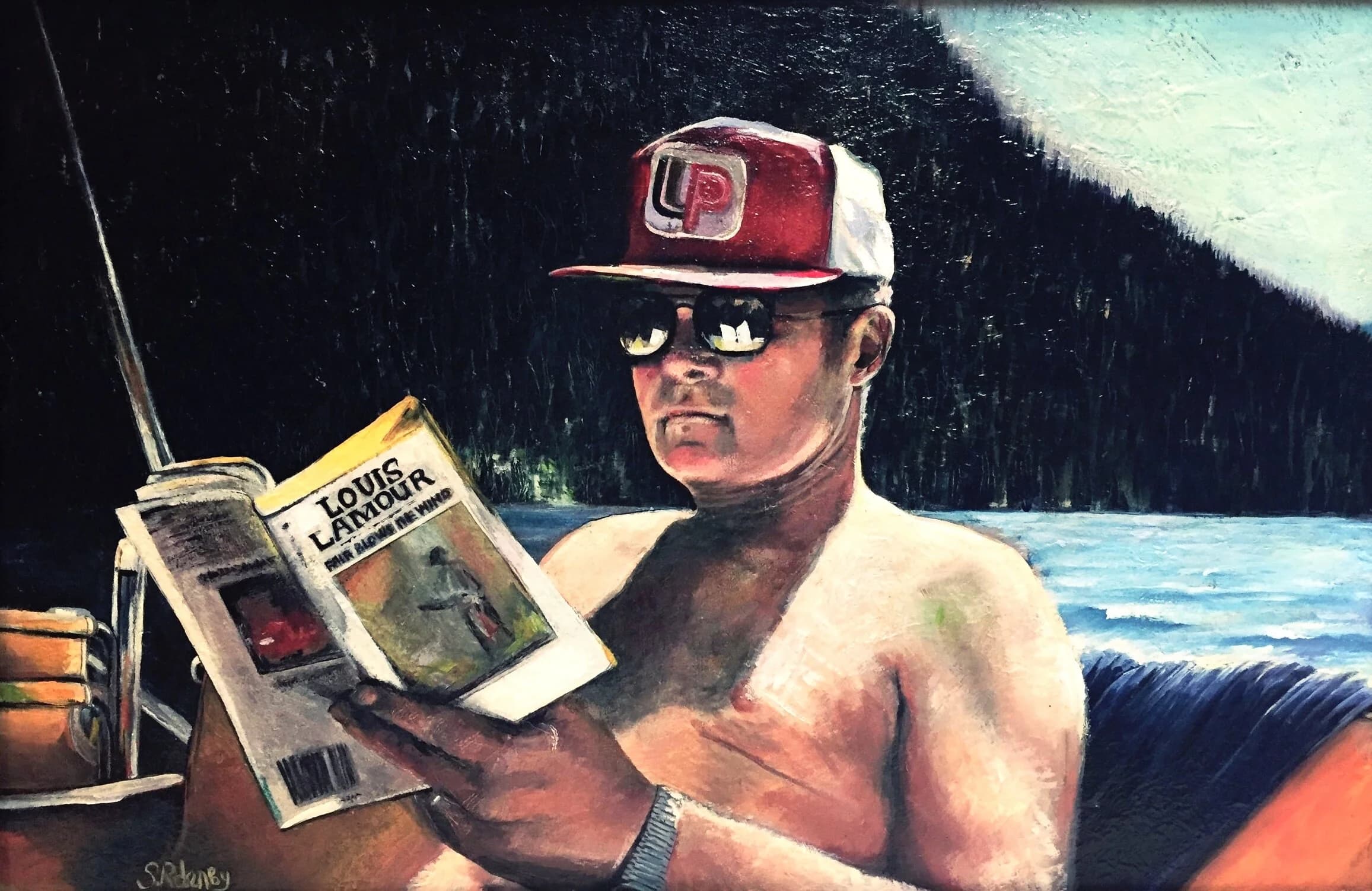 Louis L'amour — Acrylic on recycled canvas board