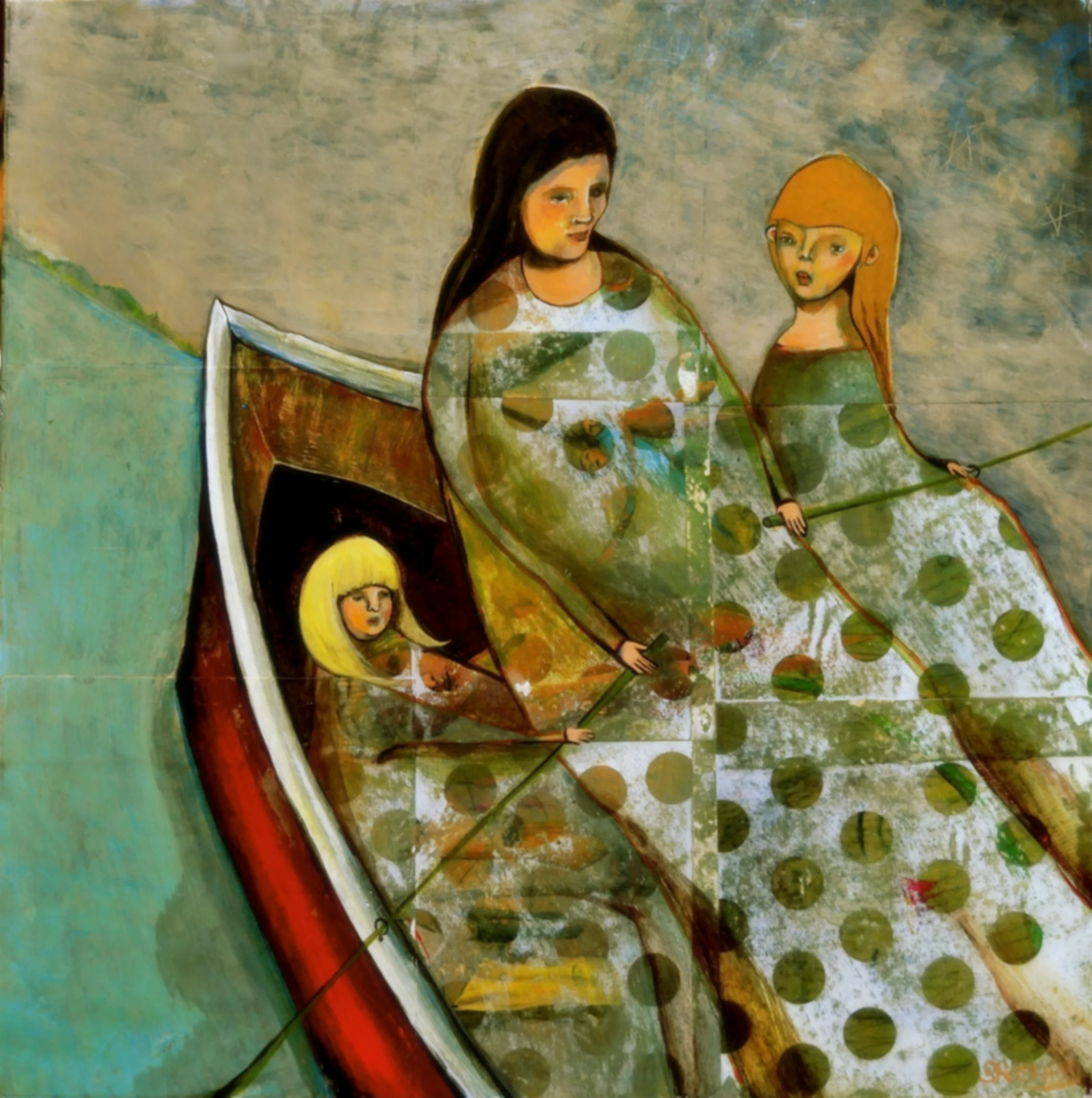 Polka Dot Blanky — Acrylic, spray paint on wood panel
