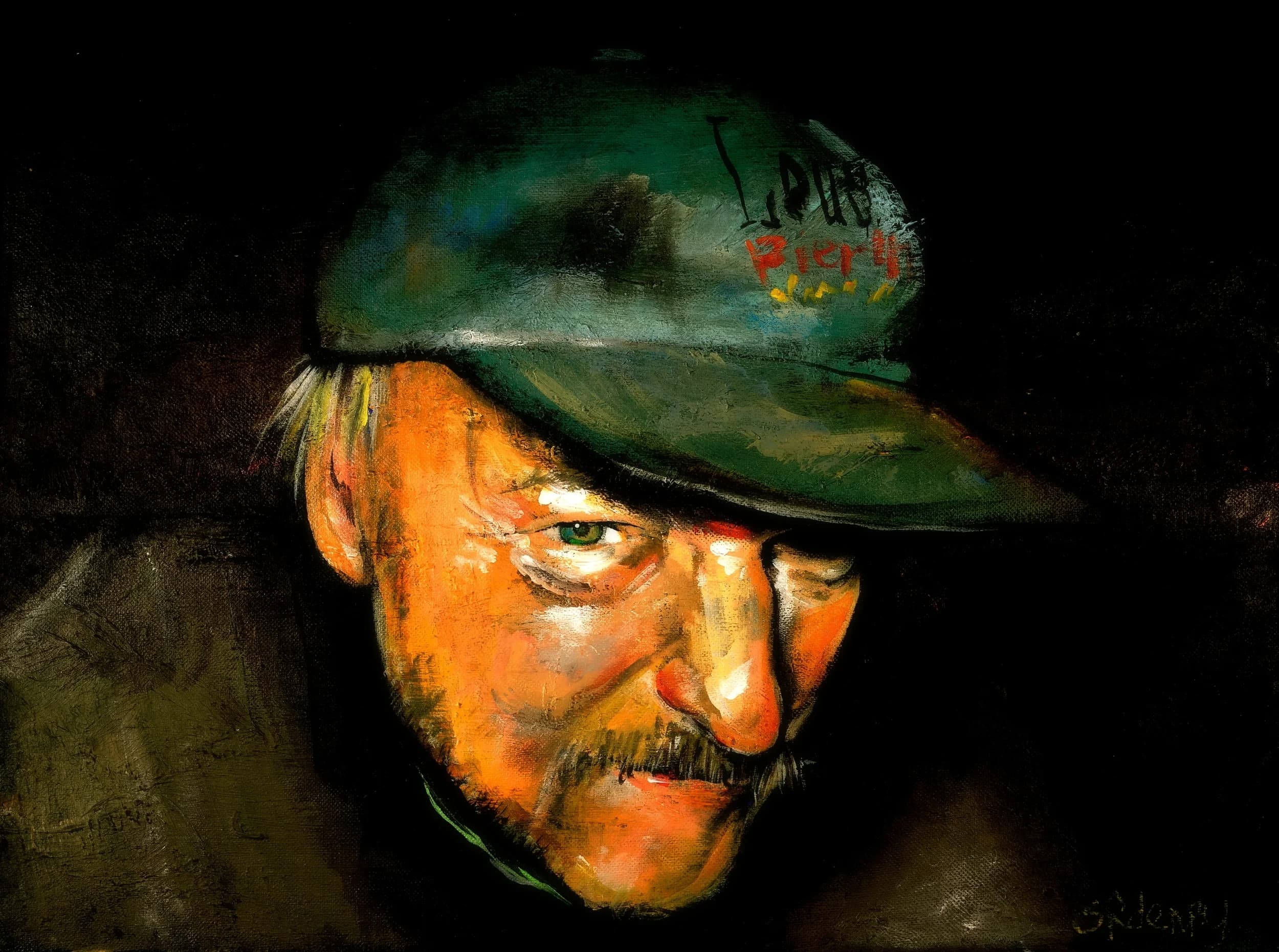 The Amazing Lou — Acrylic on re-purposed canvas