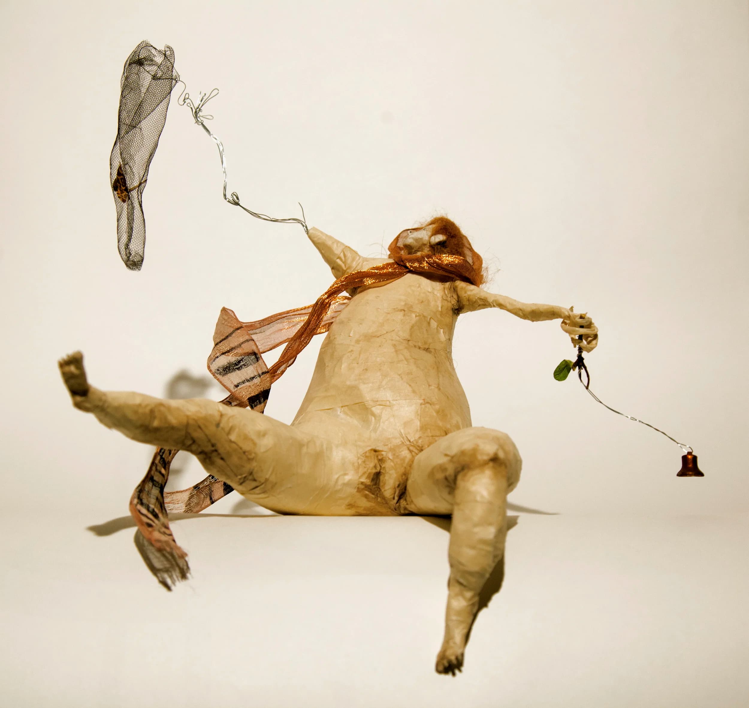 untitled — Masking tape, ceramic, wire, acrylic, fibers