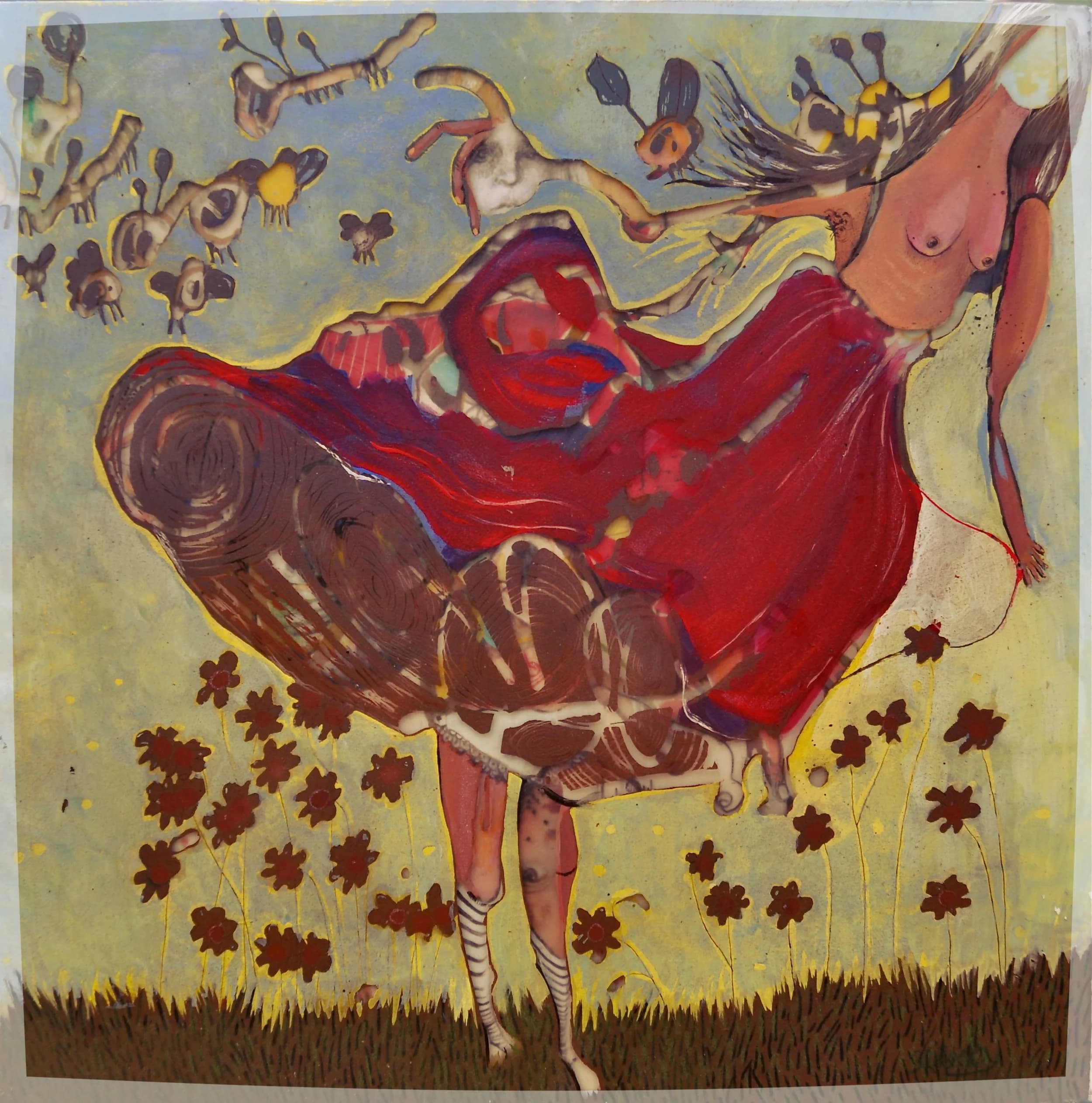 Windy, ain't it? — Acrylic on plexiglass and wood